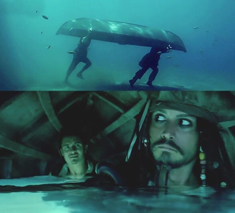 Pirates Sparrow underwater
